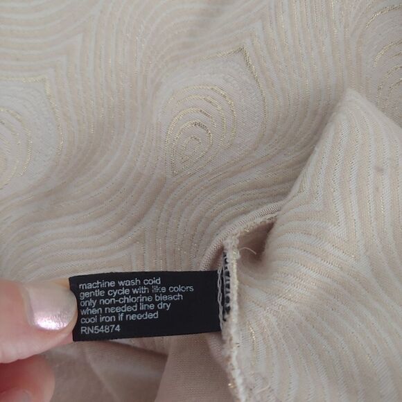 The Limited Women's Tank Top Gold Embroidery Peacock Feathers Size XS - Picture 5 of 7